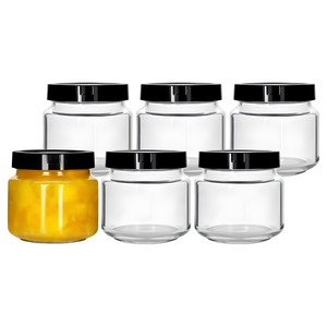 경성리빙테크 원형 낮은형 PP캡 유리병, 6개, 250ml