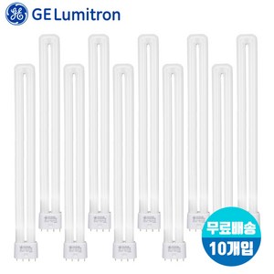 GE 삼파장 전구 이관 형광등 4핀 FPL 36W/55W x 10개입 주광색/백색/전구색, 55W 주광색(하얀빛), 10개