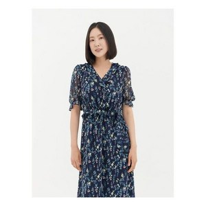 샤트렌 네이비 브이넥 롱 프릴 원피스 HCBMOP101 1959599