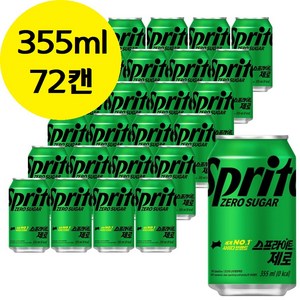 스프라이트 제로 355ml x 72캔 탄산 음료 뚱캔, 72개