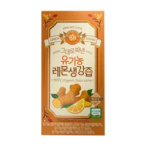 홀베리 그대로짜낸 유기농 레몬생강즙+쇼핑백, 4박스, 210ml