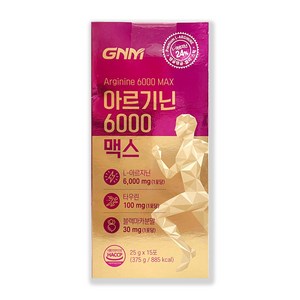 [먹기편한 젤리스틱] GNM 엘 L 아르기닌 6000 맥스 타우린 비타민C / 비타민B 블랙마카분말 오르니틴염산염, 375g, 1개