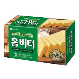 롯데푸드 홈버터 450g 무염 가공 무당 저당분, 1개