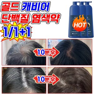 [흰머리 100% 커버] 골드 캐비어 단백질 염색약 쉽고 빠른 염색샴푸 염색제 거품 염색 버블 새치염색약, 1개, 갈색