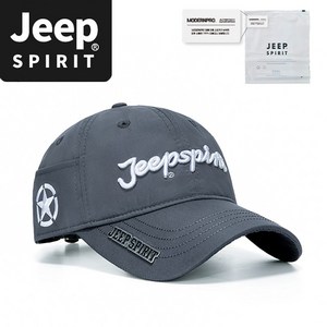 JEEP SPIRIT 스포츠 캐주얼 골프모자 CA0650 + 전용 포장, 그레이, 1개