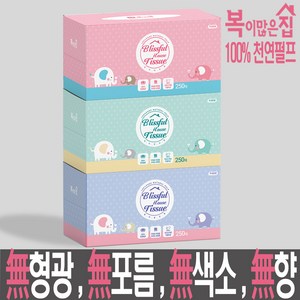 코끼리 복이많은집 각티슈 250매 3입X8팩 24개, 1개입