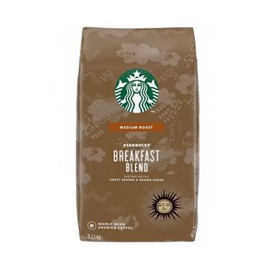 코스트코 스타벅스 커피 블랙퍼스트 모닝 원두 미디엄 로스팅 블렌드 커피콩 대용량 STARBUCKS COFFEE WHOLE BEAN, 홀빈(분쇄안함), 1.13kg, 1개