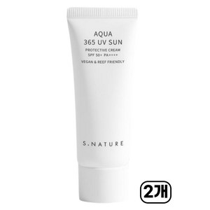 에스네이처 아쿠아 365 유브이 선크림 40ml+40ml, 40ml, 2개