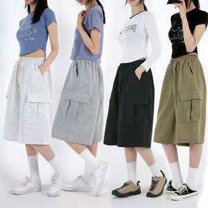 [오버나인] 여성 5부 7부 기장선택 버뮤다 카고 팬츠 반바지