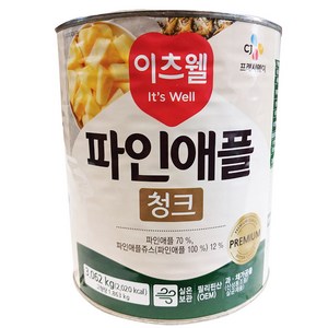 이츠웰 프리미엄 파인애플 청크 3kg, 2개