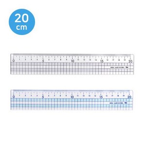 아이비스 20cm 컬러방안자 SP, 블루+블랙, 2개입