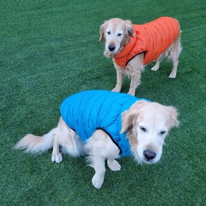 [퍼피니스](3XL-7XL) 중 대형견용 양면 구름 패딩, 스카이블루+실버, 1개