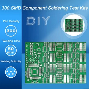 300 SMD 부품 용접 테스트 키트 고강도 연습 보드 기술 경연 PCB 훈련, 1개