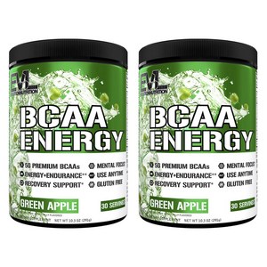 EVLUTIONNUTRITION BCAA 에너지 그린 애플 맛, 2개, 291g