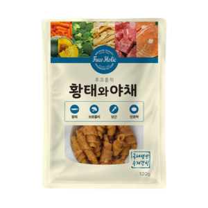 후코홀릭 강아지 간식, 황태 + 야채 혼합맛, 120g, 3개