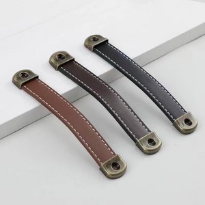 160x24mm 가죽 손잡이 옷장 부자재 주방 장농 가구 목공 찬장 도어 핸들 서랍, B_160LT브라운, 1개