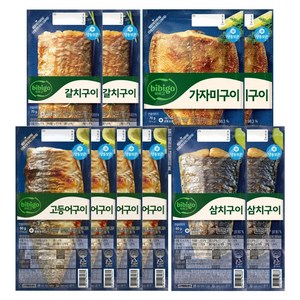 CJ 비비고 생선구이 (냉동) 혼합 10개 (고등어4+삼치2+갈치2+가자미2), 1세트, 640g