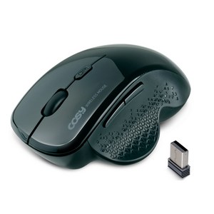 코시 무소음 세미 버티컬 무선마우스 M4059WL, 블랙