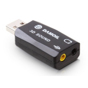 DA-3DSound2CH-USB 다모일 USB 3D사운드카드 스피커 마이크연결, 50mm, 1개