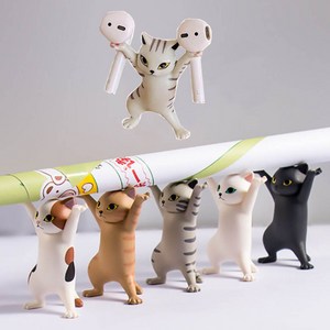 [세트] 고양이 에어팟 거치대 피규어 동물 만세 냥이 펜 거치대, 2세대(5개 세트), 5개