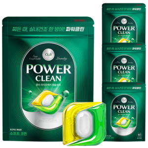 클라 파워클린 실내건조 캡슐 세제 드럼겸용, 40개입, 4개