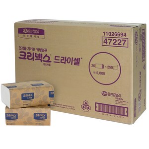 크리넥스 드라이셀 천연펄프 핸드타올 F250 VF, 250개, 20개