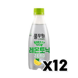 브리지톡 레몬토닉 제로 탄산음료, 350ml, 12개