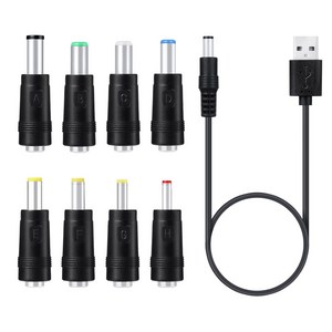 DC 플러그 용 USB 8 in 1 USB 플러그에서 DC 중공 플러그 케이블 전원 케이블 라우터 용 8 플러그가있는 어댑터 케이블 KE., 1개