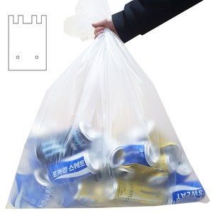 [이지포장] 아파트 공장 사무실 재활용 손잡이 고리 분리수거봉투 분리수거비닐-100x150 250리터 (50매), 50매