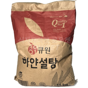 [5월9일출고/파손없이 박스포장] 큐원 하얀설탕 15kg 업소용 대용량 식당용, 1개