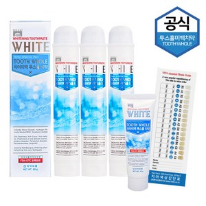 투스홀 미백치약 80g3개+50g1개 화이트닝 치아미백, 1개