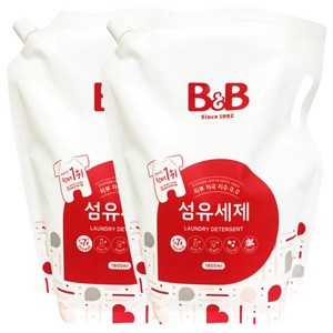 비앤비 섬유세제 리필, 1.8L, 2개