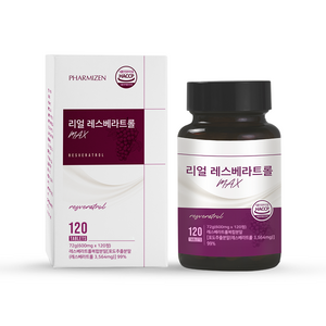 파미젠 리얼 레스베라트롤 트랜스형 포도추출분말 99% 600mg 4개월분, 1개, 120정