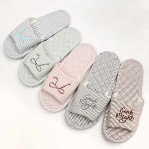 [신혼일기] 3중쿠션 스위트 홈 우아한 리본 실내화 푹신한 층간소음방지 슬리퍼 미끄럼 삼중패드 거실화 면슬리퍼