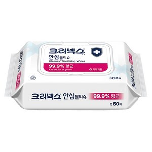 [파이브온] 크리넥스 안심 물티슈 캡형 60매 1팩, 1개