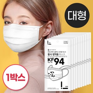 KF94 덴탈 마스크 대형 중형 흰색 50매입 국산 위생지퍼백, 5매입, 10개, 화이트