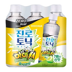 진로 토닉워터 제로 아이셔 청사과맛, 6개, 300ml