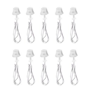 YSSHOP 10 pcs 1/25 규모 인형 집 미니어처 전등 갓 led 책상 램프 빛, 18mm, 플라스틱, 화이트, 10개