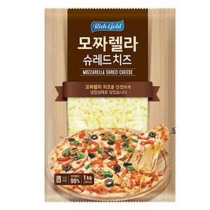 리치골드 모짜렐라 슈레드 치즈, 1kg, 2개