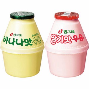 빙그레 단지우유 바나나맛 6개 +딸기맛 6개 (총 240ml x 12개), 바나나맛8개+딸기맛8개(총16개)