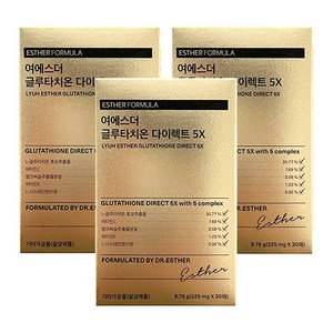 함량UP 리뉴얼_여에스더 글루타치온 다이렉트 5X 3박스 (총 90매), 9.75g, 3개