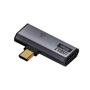 C타입 멀티 젠더 USB3.2 100W PD충전 10Gbps 데이터 전송 오디오 출력 20V 5A 3.35A 2.25A 통화기능 컨버터 듀얼 Type C, 1개, 26mm, 메탈릭그레이