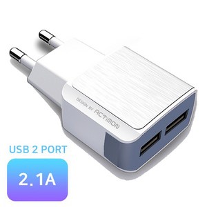 ACTIMON 2.1A 듀얼 USB 가정용충전기 (케이블미포함), MON-TC2-212 듀얼, 1개