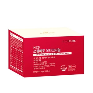 뉴트리코어 NCS 쏘팔메토 옥타코사놀 600mg, 300정, 180g, 1개