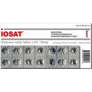 IOSAT Potassium Iodide Tablets USP 130 mg 14 Count by IOSAT, 1개