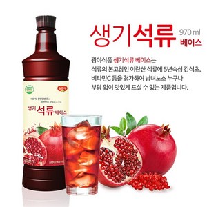 늘감사 광야 석류베이스 970ml 석류 주스 아이스티, 2개