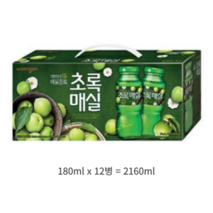 웅진 초록매실 음료선물세트, 180ml, 24개