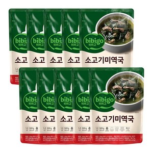 비비고 소고기 미역국, 500g, 10개