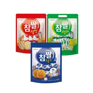 크라운 참쌀 3종 세트 선과(대)+설병(대)+누룽지(대), 1세트, 739g