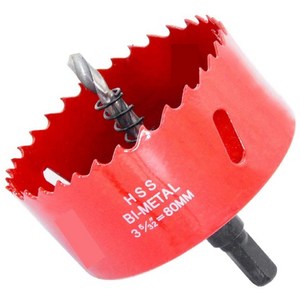 하이스 바이메탈 홀쏘 80mm 아바포함 원형 컷팅 목공홀쏘 목재 석고 플라스틱 철판, 1개